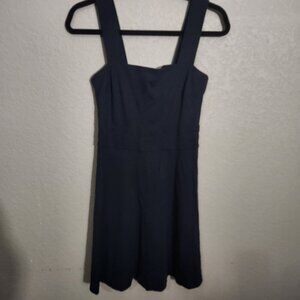 Navy Dress Womens  Zip Sleeveless Fit & Flare Square Neckline